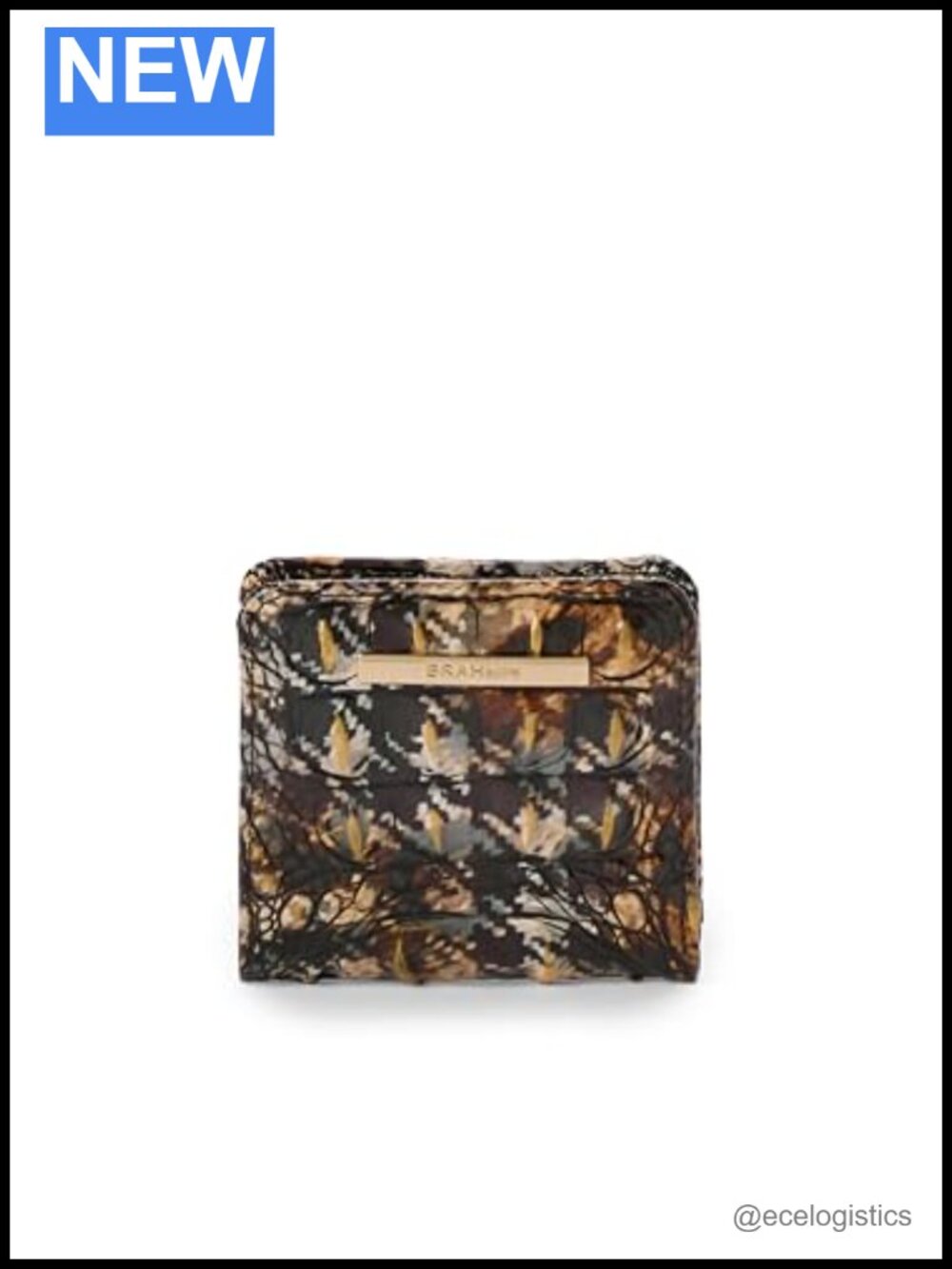 Genuine Leather Bi-fold Wallet with Snap Closure and ID Window
